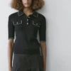 Polos en tricot de coton avec détails contrastés