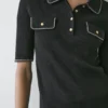 Polos en tricot de coton avec détails contrastés