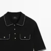 Polos en tricot de coton avec détails contrastés