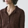 Polos à manches courtes en maille mélangée de laine