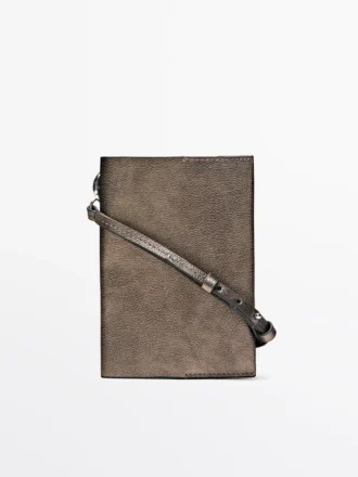 Porte-passeport en cuir nappa