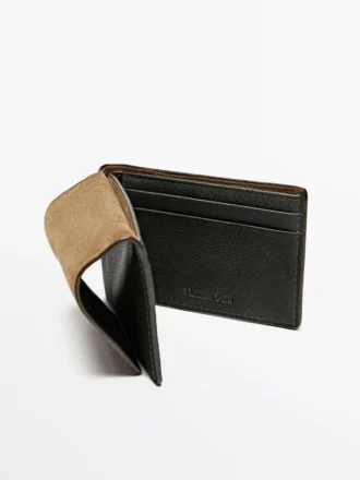 Portefeuille en cuir nappa