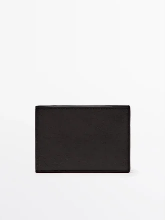 Portefeuille horizontal en cuir nappa