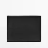 Portefeuille horizontal en cuir nappa avec porte-monnaie Portefeuille horizontal en cuir nappa avec porte-monnaie