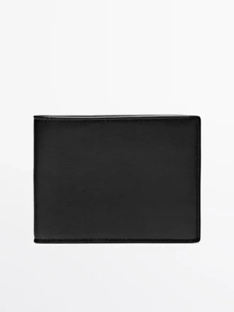 Portefeuille horizontal en cuir nappa avec porte-monnaie
