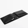 Portefeuille horizontal en cuir nappa avec porte-monnaie Portefeuille horizontal en cuir nappa avec porte-monnaie