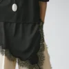 Pull avec détails en dentelle contrastée Pull avec détails en dentelle contrastée