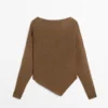 Pull-cape asymétrique en maille Pull-cape asymétrique en maille