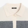 Pull à col de polo en tricot rayé