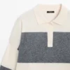 Pull à col de polo en tricot rayé