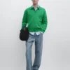 Pull à col polo en tricot de coton