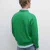 Pull à col polo en tricot de coton