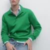 Pull à col polo en tricot de coton