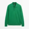 Pull à col polo en tricot de coton