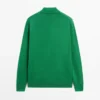 Pull à col polo en tricot de coton