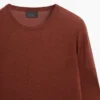 Pull à col rond en maille de lin et cachemire