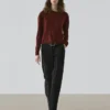 Pull à col rond en maille fine 100 % laine