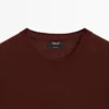 Pull à col rond en maille fine 100 % laine