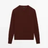 Pull à col rond en maille fine 100 % laine