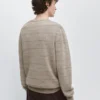 Pull à col rond en maille rayée