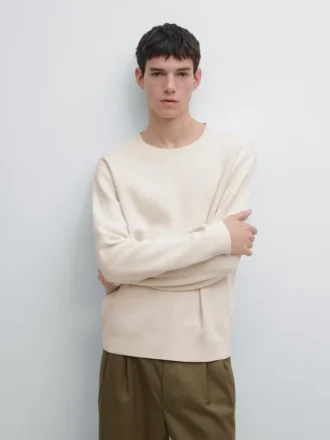 Pull à col rond en tricot de coton
