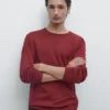 Pull à col rond en tricot de coton