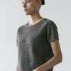 Pull court en tricot d&rsquo;alpaga et de laine