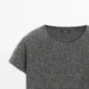 Pull court en tricot d&rsquo;alpaga et de laine