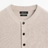 Pull en coton à col Henley