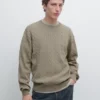 Pull en coton à mailles torsadées