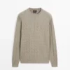 Pull en coton à mailles torsadées