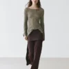 Pull en coton mélangé ajouré