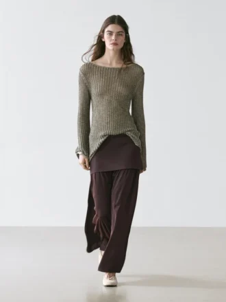 Pull en coton mélangé ajouré