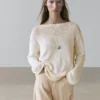 Pull en coton mélangé ajouré