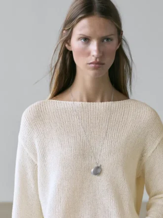 Pull en coton mélangé ajouré