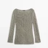 Pull en coton mélangé ajouré
