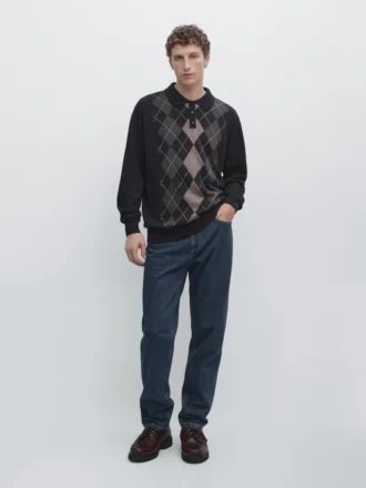 Pull en maille avec motif argyle