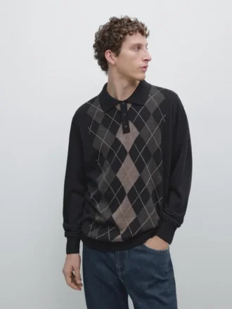 Pull en maille avec motif argyle