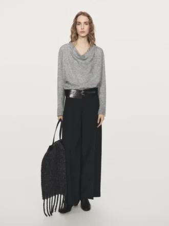 Pull en maille à col bénitier