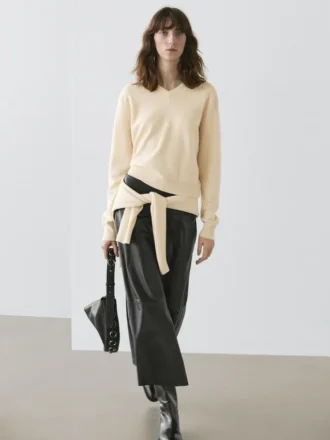Pull en maille à col en V