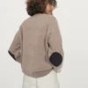 Pull en maille à col en V avec coudières Pull en maille à col en V avec coudières