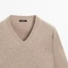 Pull en maille à col en V avec coudières Pull en maille à col en V avec coudières