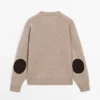 Pull en maille à col en V avec coudières Pull en maille à col en V avec coudières