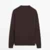 Pull en maille à col en V en mélange de coton Pull en maille à col en V en mélange de coton