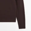 Pull en maille à col en V en mélange de coton Pull en maille à col en V en mélange de coton