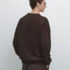 Pull en maille à col en V en mélange de coton Pull en maille à col en V en mélange de coton
