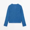 Pull en maille à col en V en mélange de coton Pull en maille à col en V en mélange de coton