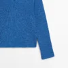 Pull en maille à col en V en mélange de coton Pull en maille à col en V en mélange de coton