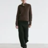 Pull en maille à col montant avec boutons-pression Pull en maille à col montant avec boutons-pression