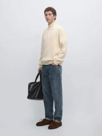Pull en maille à col montant avec fermeture éclair